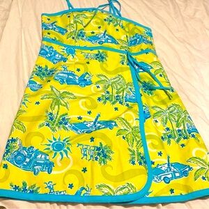 Lilly Pulitzer Green Cruisin woody car dress size 10